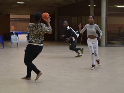 a training session by Masande for our girls
